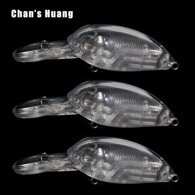 China Huang Wholesale Fishing Lure Wobblers Bass Trout Tackle Floating ABS Hard Plastic Chan 5.5CM 3.8G Diving Crankbait Medium Unpainted Mask for sale