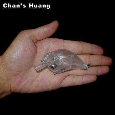 China Huang Unpainted ABS Hard Plastic Chan Crankbait Fishing Lures 7.5cm 14.5g Floating Square Shallow Bill Crankbait For DIY Fishing Tackle for sale