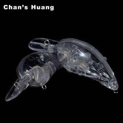 China ABS Hard Plastic Chan Huang 7cm Crankbait 10g Unpainted Cray Body Lures Shallow Diving Blank Crank Bait Floating Fishing Tackle For Bass for sale