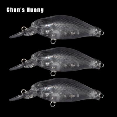 China Hard Plastic Bodies Bass Fishing Tackle DIY 7CM 5.8G Crankbait Unpainted ABS Hard Plastic Chan Huang Handmade Baits Diving Bill Lures Blanks for sale