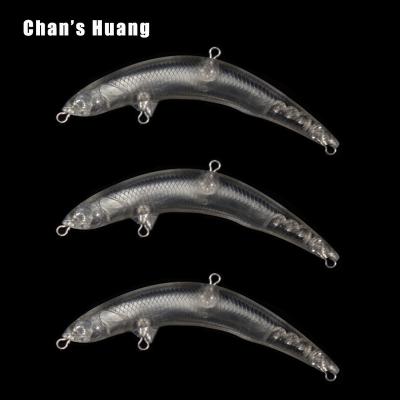 China ABS Hard Plastic Chan Huang Unpainted Pencil Blank 8.5CM 6.4G Mini Crank Fishing Lure Long Cast Artificial Trolling Minnow For Fishing Lure DIY for sale