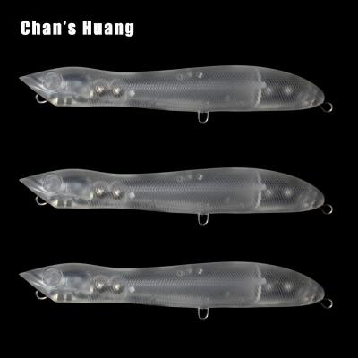 China ABS Hard Plastic Chan Huang Artificial Snake Baits Rattles Pike Tackle Customized Unpainted 12CM 16.7G Topwater Pencil Fishing Lures Blanks for sale