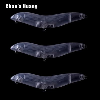 China ABS Hard Plastic Chan Huang Topwater 11CM Snake 14G Bait Blanks Snap Fishing Floating Tackle Customized Model Pencil Unpainted Lures for sale