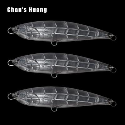 China ABS Hard Plastic 15CM 60G Chan Huang Sinking Fishing Lure Unpainted 42.7G Floating Body Hard Plastic Minnow Masks Deep Water Pencil Lure for sale