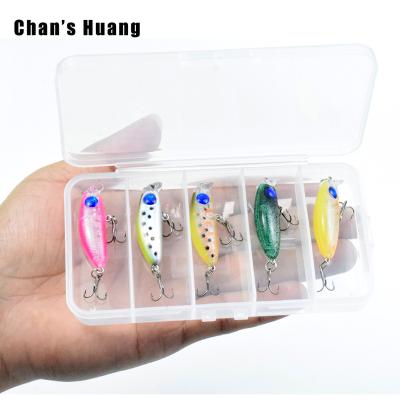 China Huang Chan 5PCS ABS Hard Plastic/BOX 4CM 2.9G Artificial Minnow Bass Hard Minnow Wobbler Lure Bait Popular Best Selling Minnow Fishing Lure for sale