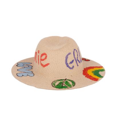 China Custom Hand Painted Graffiti Mister Summer Handcrafted Hat Striped Sombreros Y Gorras For Women for sale