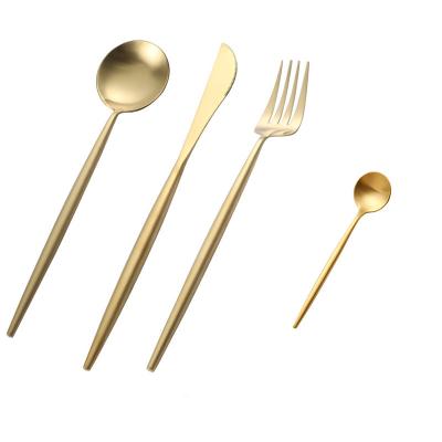 China Viable Spoon European Style 304 Stainless Steel Golden Spoon Set Factory Direct Sale for sale