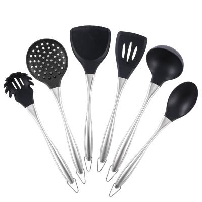 China Sustainable Silicone 9pcs Kitchen Tools Set With Stainless Steel Handle Design Anti-scalding Kitchen Tools for sale