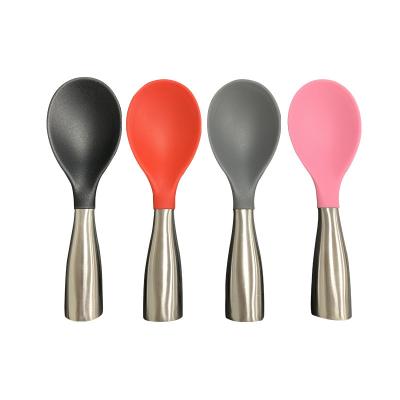 China Easy To Clean Easy To Clean Silicone Rice Spoon Stainless Steel Handle Rice Spoon For Home for sale