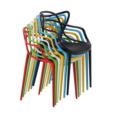 China Wholesale Stackable Plastic Dining Chair Sillas Plasticas Chaise Cheap Price Stackable Outdoor Restaurant Cafe Chair for sale