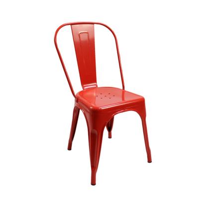 China Convertible whole frame is metal iron chair stackable metal outdoor chair for sale