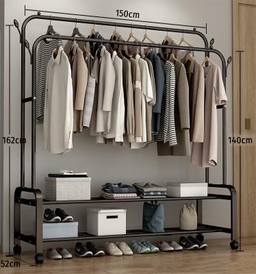 China New Design (Height)Adjustable Heavy Duty Standing Metal Clothes Rail Garment Display Rack Clothes Rack Shoe Racks for sale