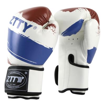 China Good Quality Luxury Boxing Gloves Private Label Durable Breathable White PU Leather for sale