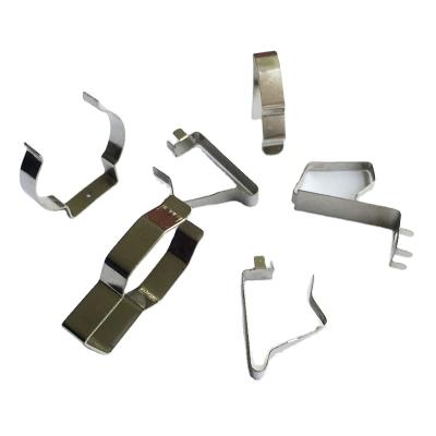 China Industrial Custom OEM ODM Stamping Sheet Metal Flat Spring Steel Metal Contact Clip for sale