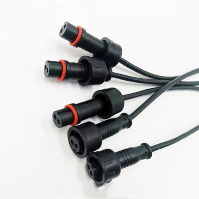 China Led Light Customize 2PIN IP65 Connector Terminal Waterproof Male Female Extension Cables For Led Light Camera for sale