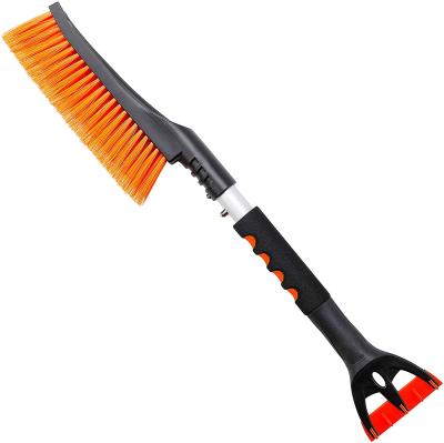 China 24' Plastic Compact Snow Brush with Ice Scraper for Car Windshield - Comfortable Foam Handle - Detachable Scraper - No Scratch - Bristle for sale