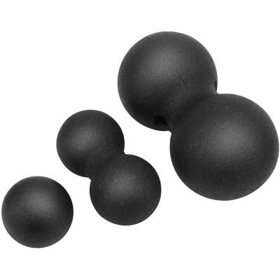 China Large PPE Yoga Exercise Ball Double Foam Yoga Massage Ball Black Peanut For Fitness Body Building for sale