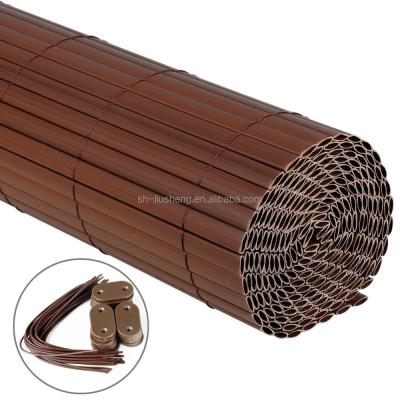 China Easily Assembled 200cm PVC Gray Bamboo Green Brown Fence For Garden Decoration for sale