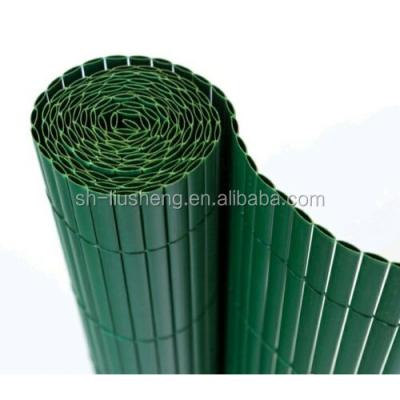 China Easily Assembled Bamboo Color PVC Privacy Double Screens For Balcony Garden Patio for sale