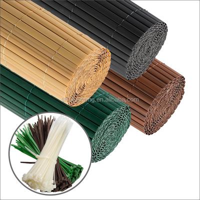 China Easily Assembled Charcoal Color 1x3m 1.5x5m Bamboo Green Brown Gray PVC Privacy And Wind Screens For Garden, Patio, Balcony for sale