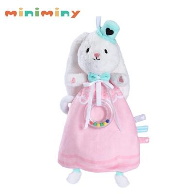 China Baby Accompany Pink Wholesale Newborn Soft Cuddly Comforter Blankie Lovely Blankie Bunny Bunny Security Blanket for sale