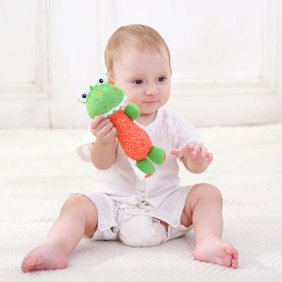 China Wholesale BB Stuffed Healthy Stick For Baby Plush Baby Traction Bell Animal Rattle Toy for sale