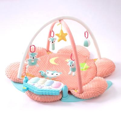 China Toy New Design Soft Minky Dot Fabric Squirrel Theme Multifunctional Educational Game Mat Foot Pedal Piano Gym Baby Support for sale