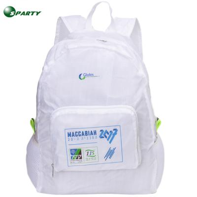 China 190T Polyester Collapsible Ultralight Foldable Backpack Custom Promotion Travel Backpack for sale