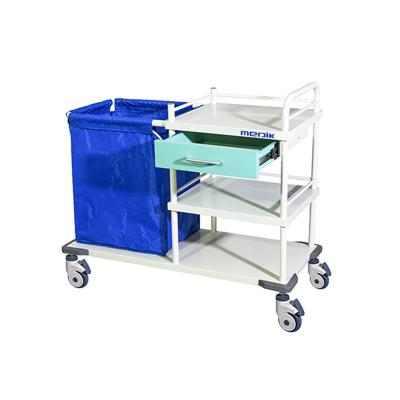 China New Model Hospital Medical Dirty Modern Canvas Cloth Cart Clean Canvas Trolley With Bag Hospital Trolley Canvas Price for sale