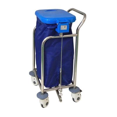 China New Modern Model Dirty Canvas Mobile Hospital Stainless Steel Trolley for Clinic for sale