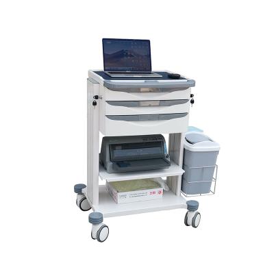 China Modern Mobile Doctor Ward Computer Trolley Laptop Inspection Medical Trolley on Wheels for sale