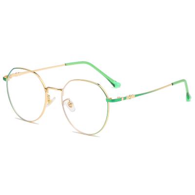 China Trendy Fashion Popular Round Glasses Frames Anti Glass Computer Gaming Glasses Light Blue Frames for sale