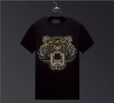 China Breathable OEM High Quality Cotton T-shirt 100% Custom Rhinestone T-shirt for sale