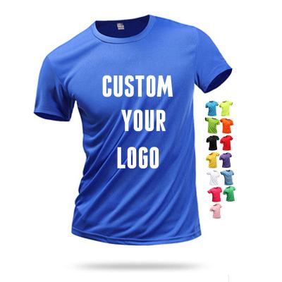 China Custom Logo Print Sublimation Quick Dry Mens T-shirt Polyester Tee Shirts Unisex Gym Sports T Shirts For Men for sale