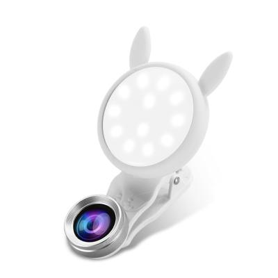 China 2020 Wide Angle Glare LED Lens Beauty Sufficiency Light Selfie Ring Light Phone Camera Macro Ring Lamp Mini Ring Light for sale