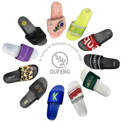 중국 Custom Logo Pattern Designer Unisex Plush Quick-Dry Embroidery EVA PVC PVC Sandals Unisex Plain Slides Slippers 판매용