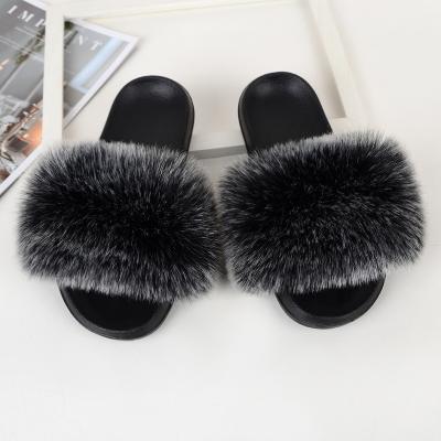 China Fashion Trend Hot Selling Women's Fox Fur Slipper Kids Fur Slippers Kids Fur Slippers en venta