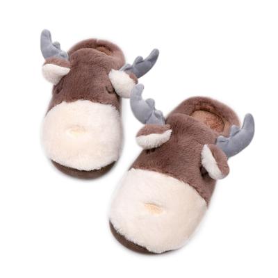 Китай Fashion\Comfortable\Durable\Breathable\QUFENG Adults Plush 3D Novelty Christmas Reindeer Unisex Slippers продается