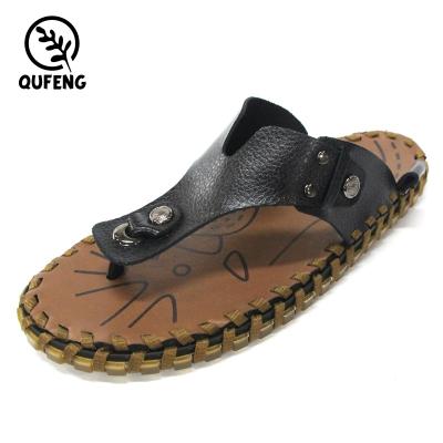 China 2018 Hot Selling Black Genuine Leather EVA Rubber Men Slippers Factory Supply Plush High Quality Fast Delivery Slipper 2018 en venta