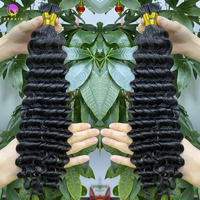 China 10A Straight Deep Wave I-TIP Remy Hair Weave Hair Extension for sale