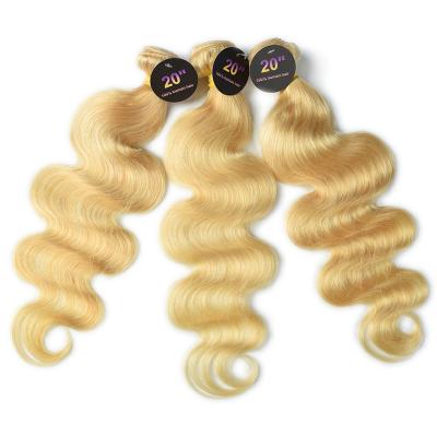 China Brazilian Virgin Human Hair Blonde Raw Virgin Human Hair 613 Bundles With 10A Cuticle Frontal Virgin Hair Bundles for sale