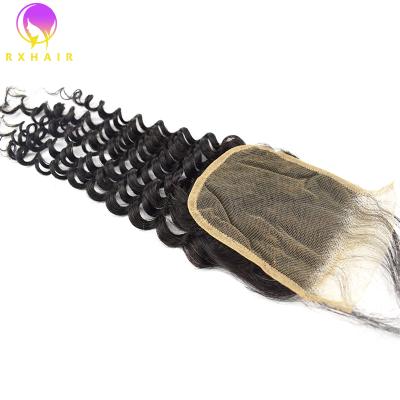 China Silky Straight Wave 4*4 Deep Swiss Lace Closure With Bundles for sale