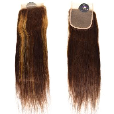 China RXHAIR 100% Hair Bundles With Closure 4/27 Ombre Color Bone Straight Virgin Hair With C-4/27 Closure for sale