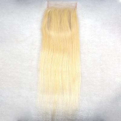 China 100% Virgin Human Hair RXHAIR Closure 613 5*5 Blonde Human Hair Free Shedding Straight Raw Virgin Hair for sale