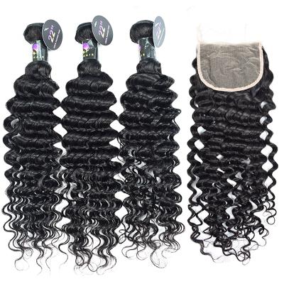 China 100% Virgin Human Hair 10A Unprocessed Cambodian Hair Bundles With Closure, Bundles With Closure Hair, Bundles And Closure Set for sale