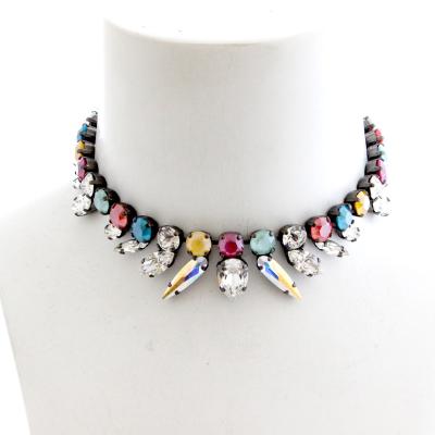 China Trendy Trendy Pendant Design Ladies Jewelry Accessories Summer Color Natural Stone Rainbow Diamond Necklaces for sale