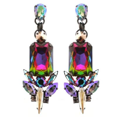 China TRENDY Custom Vintage Color Big Crystal Women's Earrings for sale