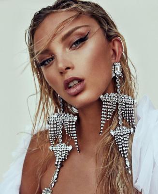 China TRENDY Fashion Rhinestone Double Exaggerated Crystal Geometric Fringe Women's Earrings White for sale