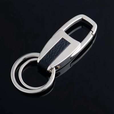 China Genuine Leather Key Chain Ring Holder Gift Alloy Men Key Chain Bag Business Stylish Car Pendant for sale