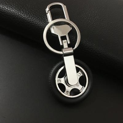 China New Alloy Gift Men's Genuine Leather Key Chain Ring Holder Stylish Car Pendant Bag Business Men's Key Chain for sale